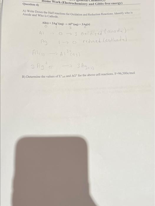 Solved Identify The Oxidation And Reduction Half Reactions Chegg Com