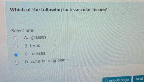 Solved Select The All The Characteristic Of Vascular Plants Chegg Com