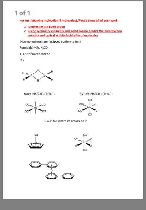 Solved 1 Point Which Of The Following Molecules Are Chegg Com