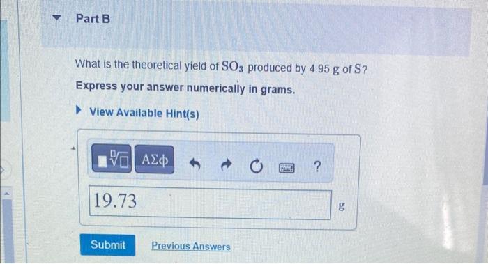 Solved Elemental S Reacts With O 2 To Form So 3 According To Chegg Com