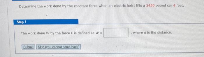 ⏩solvedconstant Force In Exercises 1 4 Determine The Work Done By