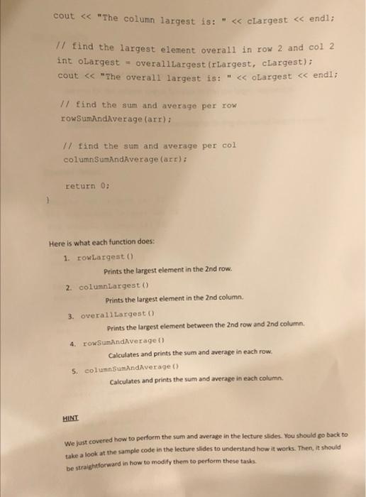 Solved Worksheet 2d Arrays And Loops 2d Arrays Are Helpful Chegg Com
