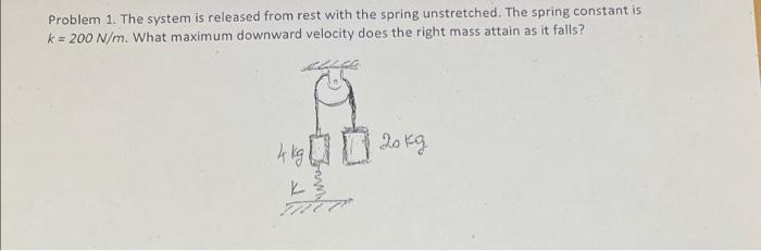 Solved If The System Is Released From Rest When Th 0 Chegg Com