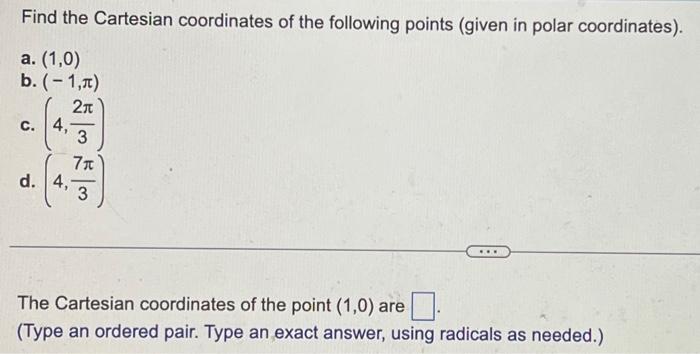 Solved Instructions Given The Following Coordinates Complete The