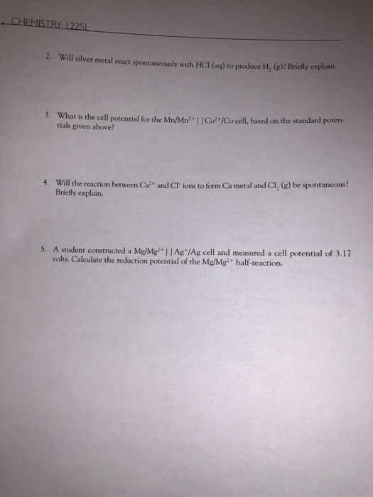 Solved 170 Electrochemical Cells Lab 7 Report Nai Date Chegg Com
