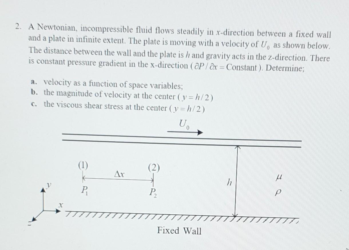 Solved 1 An Incompressible Fluid Flows Steadily Past A Chegg Com