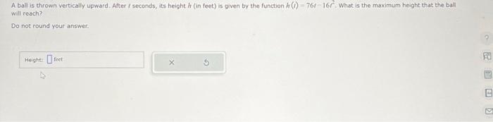 Solved A Ball Thrown Vertically Upward Reaches A Maximum Height Of 50