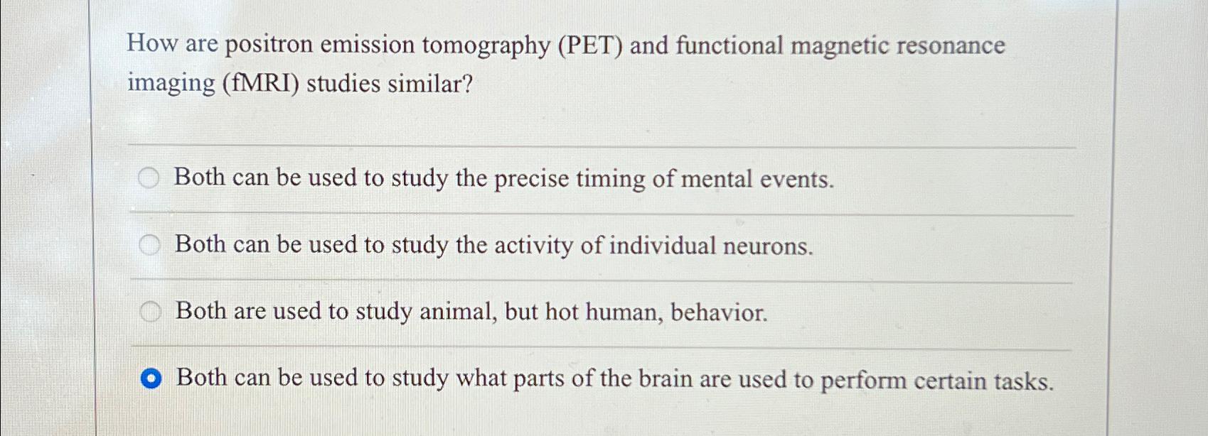 Solved A Positron Emission Tomography Pet Imaging Study Chegg Com