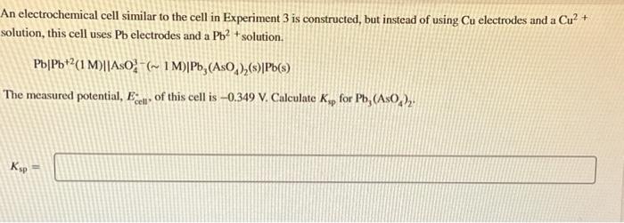 Solved Consider An Electrochemical Cell Similar To Figure Chegg Com