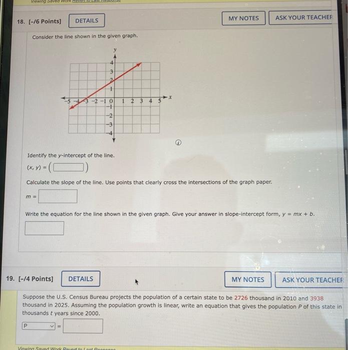 Solved Consider The Line Shown In The Given Graph Identify A Point On