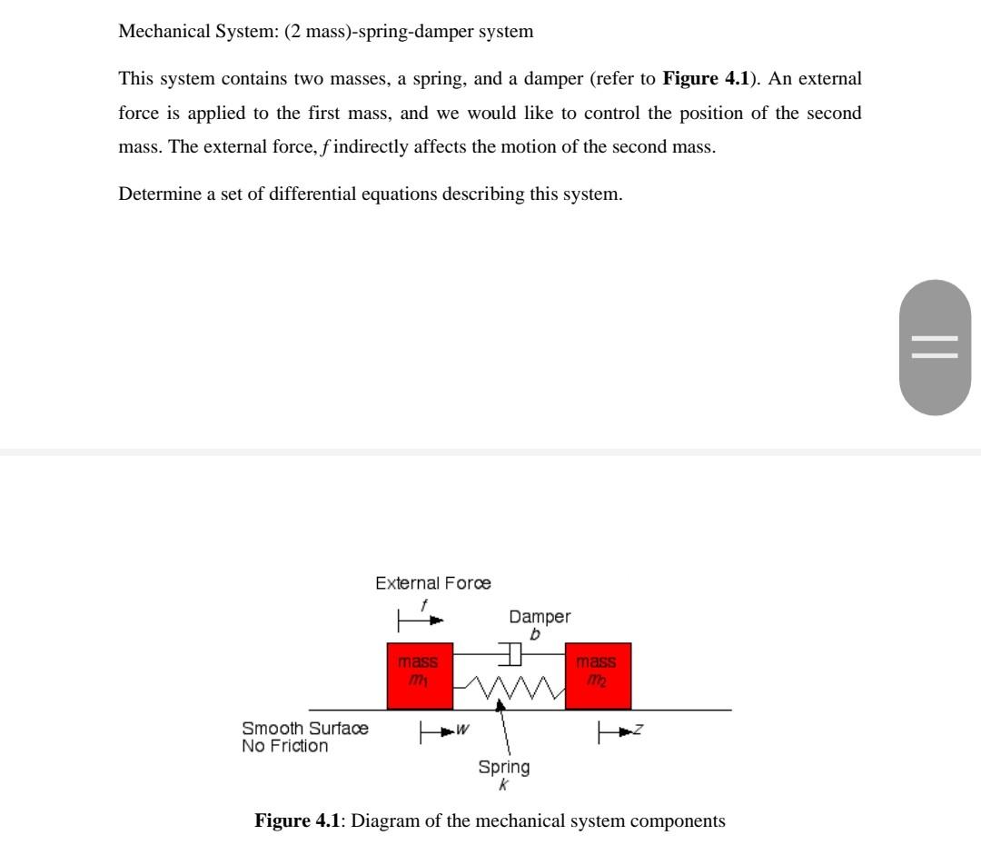 Solved 2 20 Points Consider The Two Spring Mass Damper Chegg Com