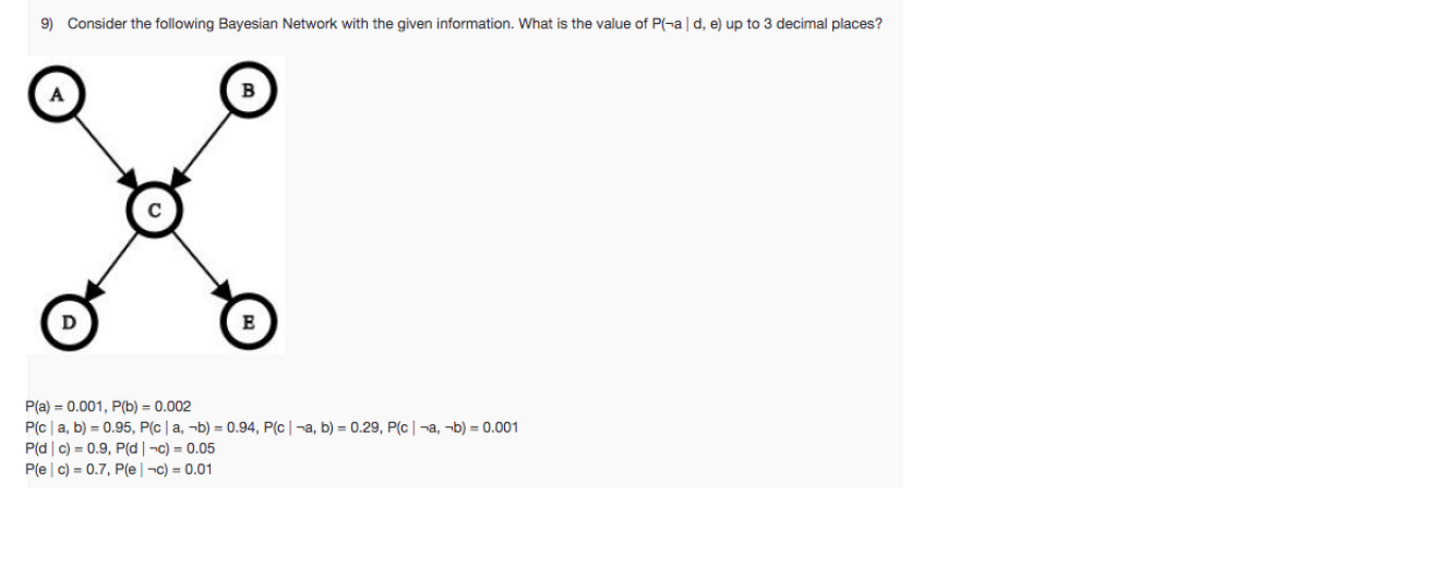 Solved Part 3 Bayesian Network Given The Following Baysian Chegg Com