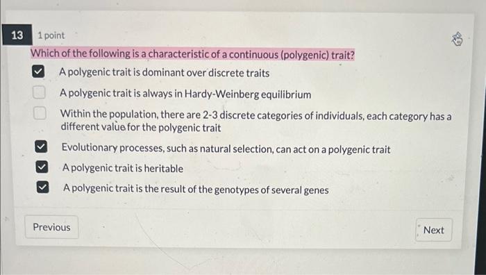 Solved 11 Polygenic Traits Involve The Interaction Of A Chegg Com