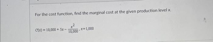 Solved What Is The Marginal Cost Chegg Com