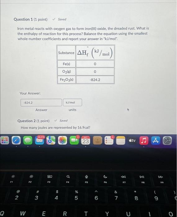 Solved Iron Metal Reacts With Molecular Fluorine Gas To