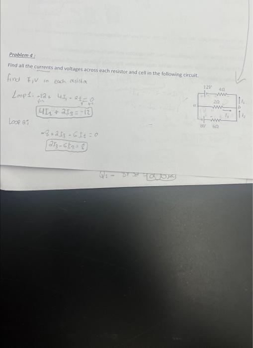 Solved Q Solve The Following Circuit For The Currents And Chegg Com