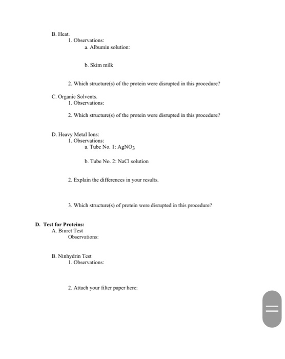 Solved Experiment 6 Proteins And Amino Acids Name Lab Chegg Com