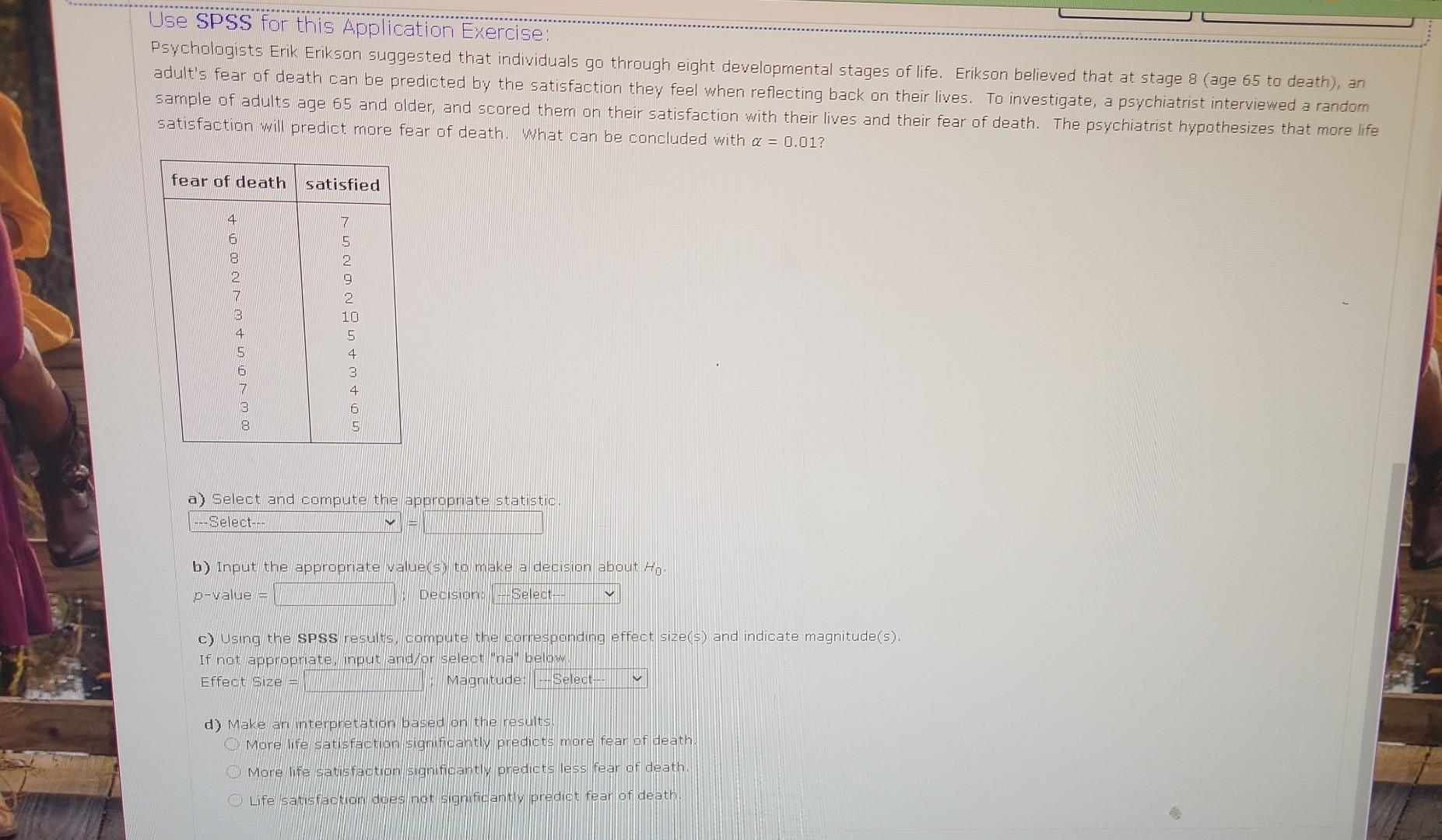 Solved Use Spss For This Application Exercise A Personality Chegg Com