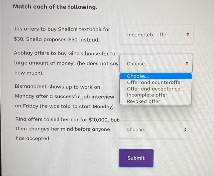 Solved Match The Following Descriptions To The Blanks Chegg Com