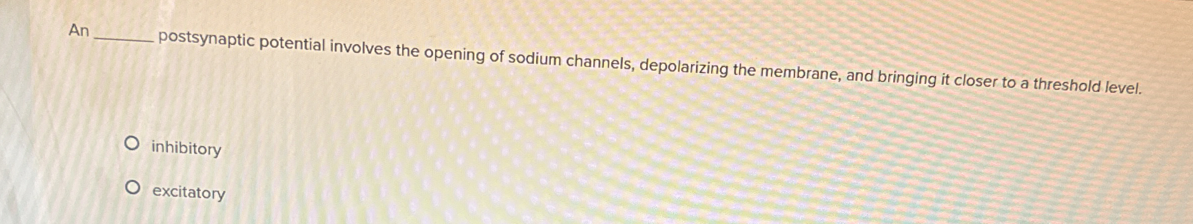 Solved Postsynaptic Membrane Potential If The Postsynaptic Chegg Com