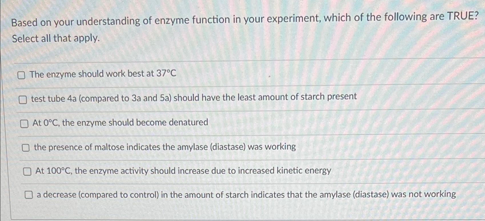 Solved B A Teacher Investigates The Effect Of Enzyme Chegg Com