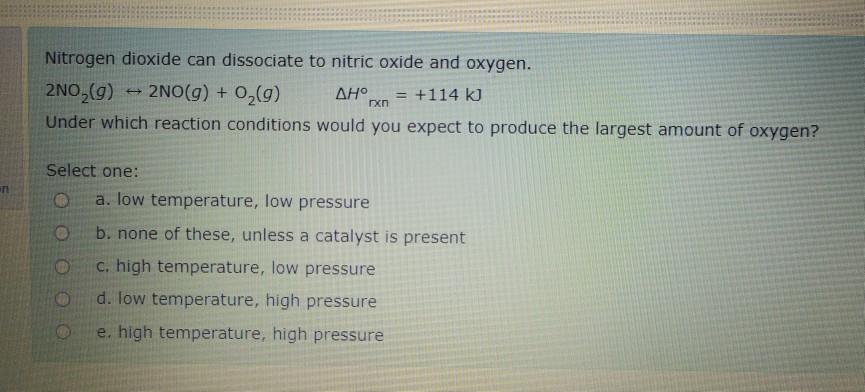 Solved Nitrogen Dioxide No2 Can Photo Dissociate To Form Chegg Com