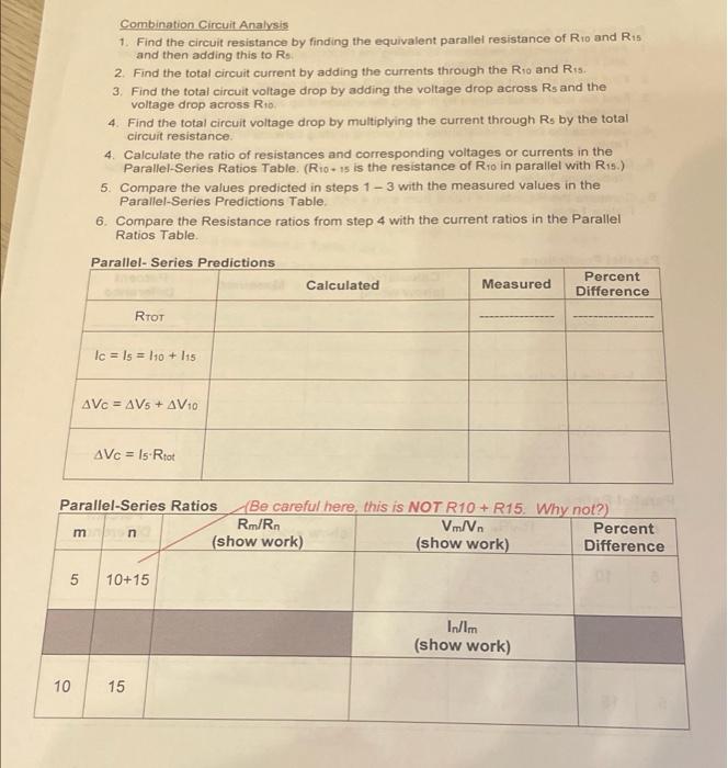 Solved Pre Lab Form Resistors In Series And Parallel 1 Chegg Com