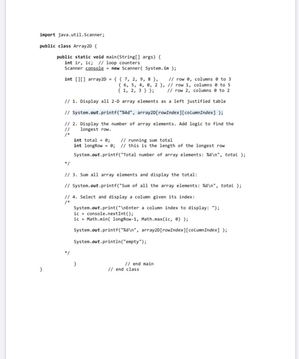 Solved Arrays 2d Initialization Which One Of The Chegg Com