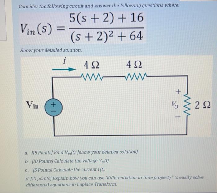 Solved Problem I Consider The Following Circuit A Use The Chegg Com