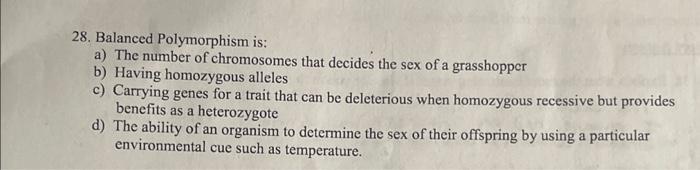 Solved 18 Human Genetic Polymorphism In Which There Are A Chegg Com