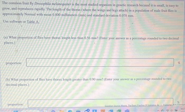 Solved Question 31 441 In The Fruit Fly Drosophila Chegg Com