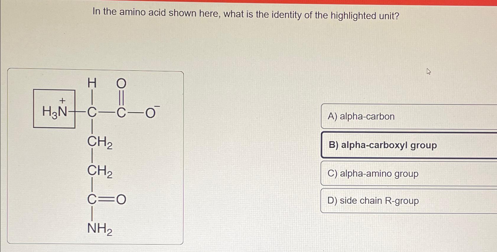 Solved An Amino Acid With A Carboxyl Side Group Is An Chegg Com