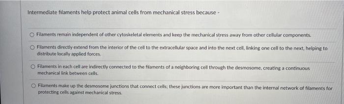 Solved Which Protein Family Are Intermediate Filaments Of Chegg Com