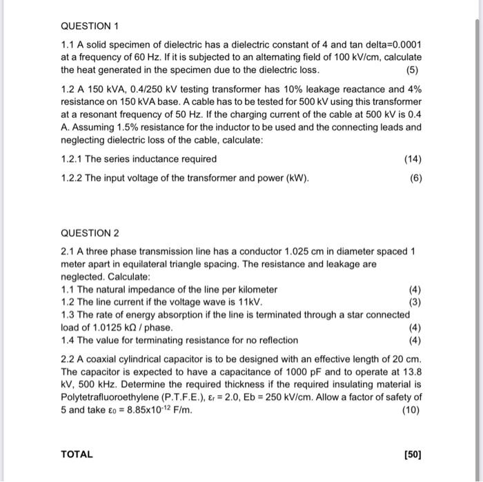 Solved A Solid Dielectric Exposed To High Voltage In A Chegg Com