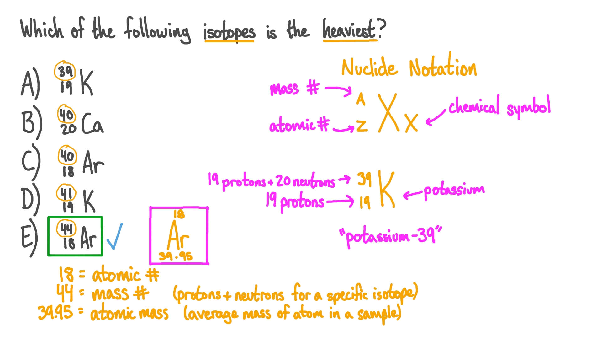 Solved Examine The Isotope Symbol Below What Is The Atomic Number For