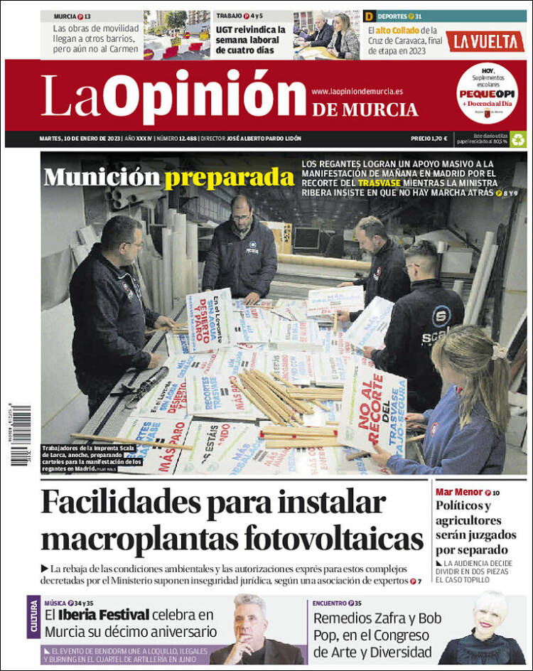 Portada Del Diaro La Opinion De Murcia Del Dia 11 02 2023 News Europa
