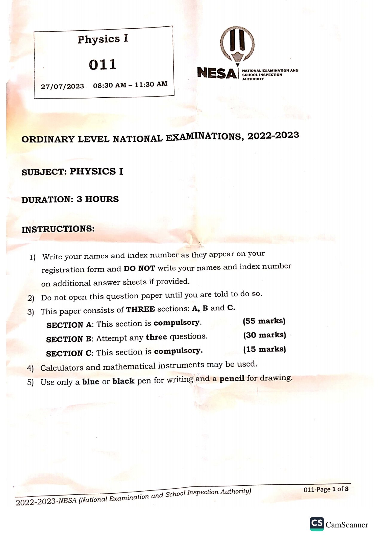 Nesa Past Paper 2022 Pdf