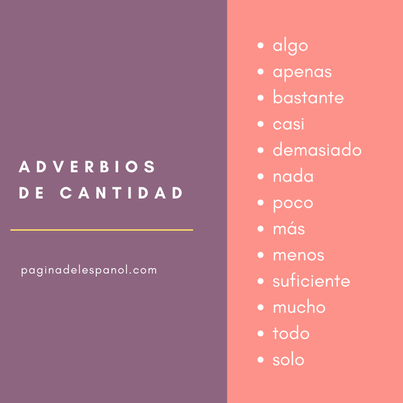 Adverbios De Cantidad