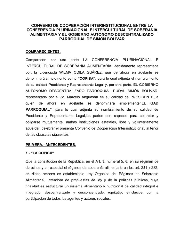 Opinion Legal Convenio De Cooperacion Interinstitucional Entre La Mdpm