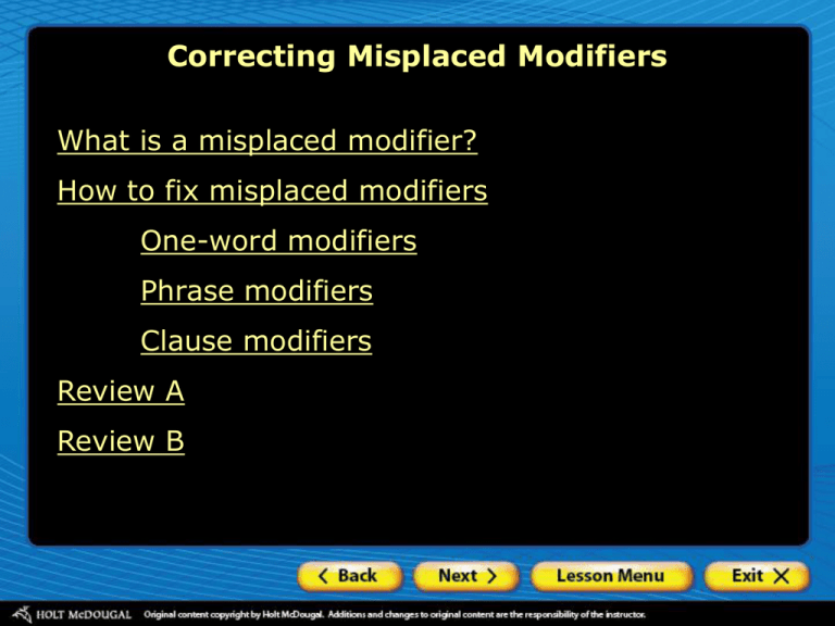 What Is A Misplaced Modifier Examples