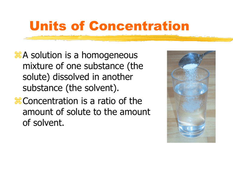 Types And Concentrations Of Solutions