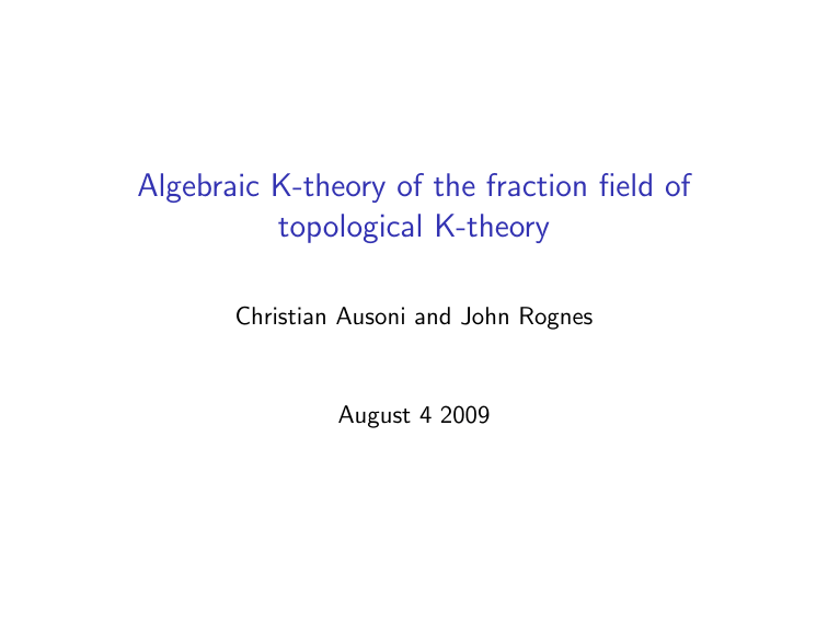 Free Video Algebraic Vs Topological K Theory From Hausdorff Center
