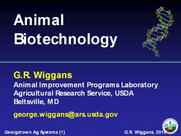 Applications Of Animal Biotechnology Ppt