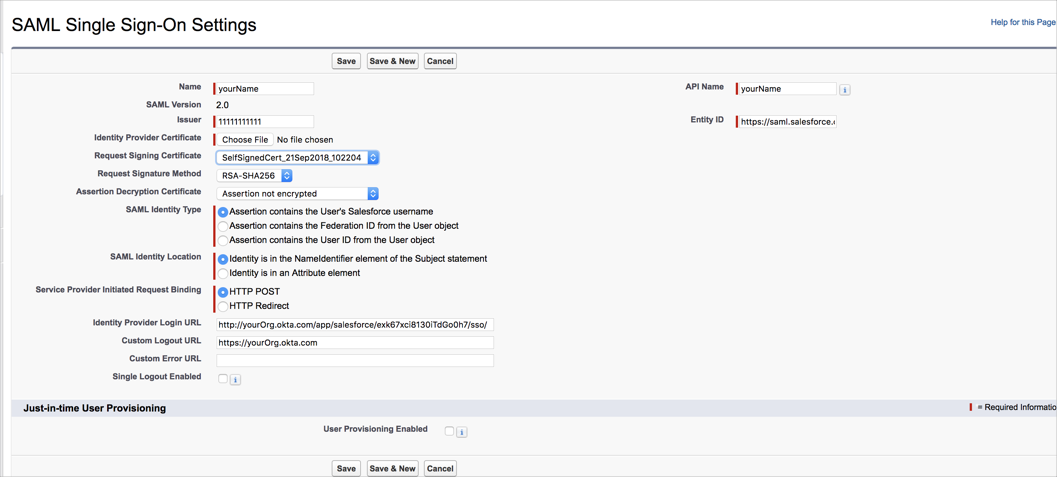 Integrating Salesforce Saml