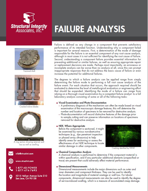 Failure Analysis T L Anderson Consulting