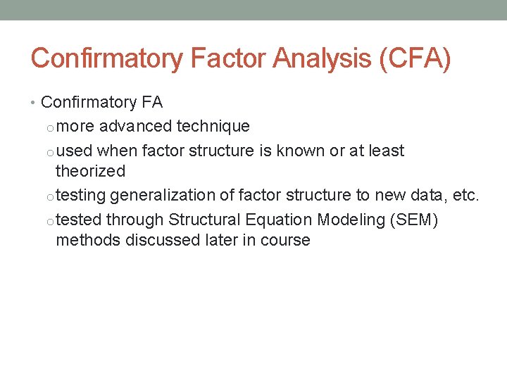 Factor Analysis Fa