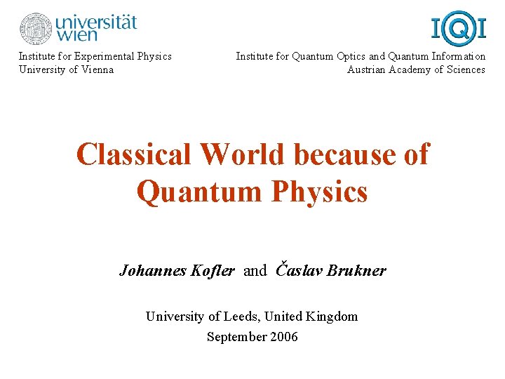 About Us Institute Of Experimental Physics