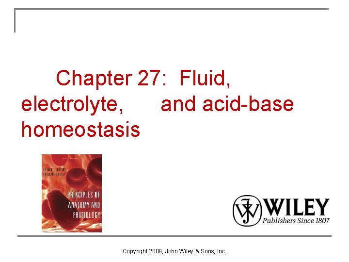 Chapter 27 Electrolyte And Acid Base Homeostasis Chapter 27 Fluid