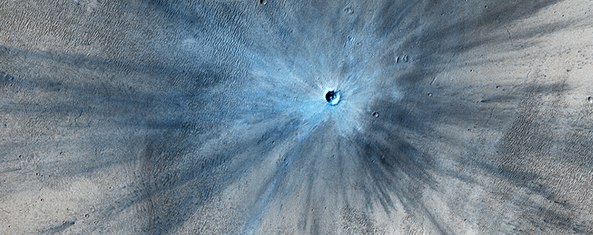 Hirise Small Impact Crater Near Dawes Crater Esp 031055 1710