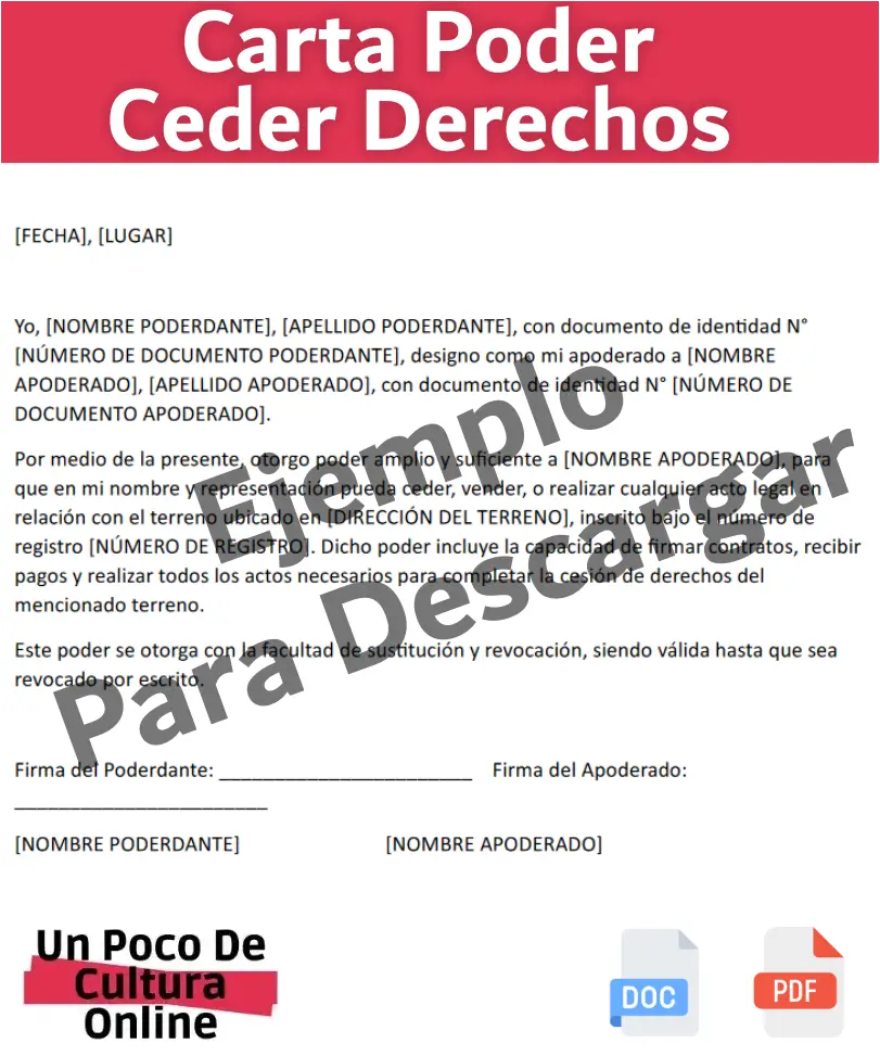 Carta Poder Para Ceder Derechos De Propiedad Todo Lo Que Necesitas Saber